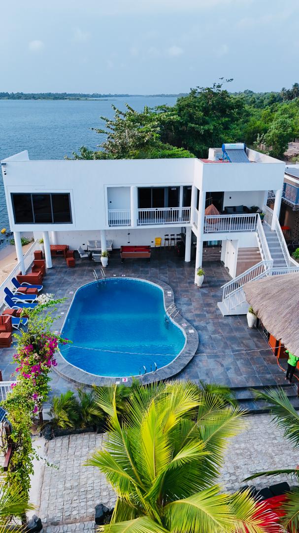 Pool and villa overlooking the estuary